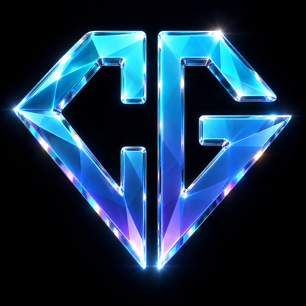 CyberGems crystal logo on a black background